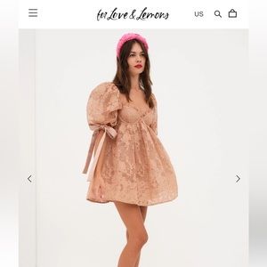 NWT Louisa Mini Dress for love & lemons puff sleeve dress